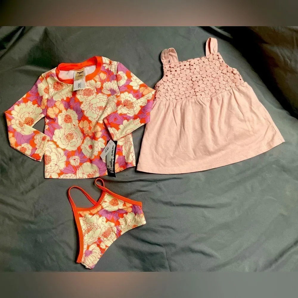 Carters Baby Girl bathing suit Bundle